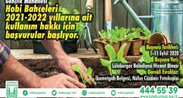 Hobi bahçeleri için  başvurular  Eylül’de