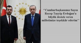 ‘’Cumhurbaşkanımız Sayın Recep Tayyip Erdoğan’a büyük destek veren milletimize teşekkür ederim’’