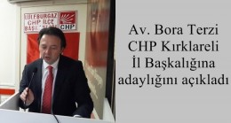 Av. Bora Terzi CHP Kırklareli İl Başkalığına adaylığını açıkladı