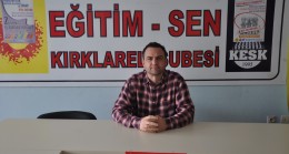 Eğitim Sen Kırklareli Şubesi basın açıklaması yaptı