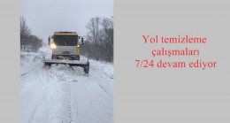 Yol temizleme çalışmaları 7/24 devam ediyor