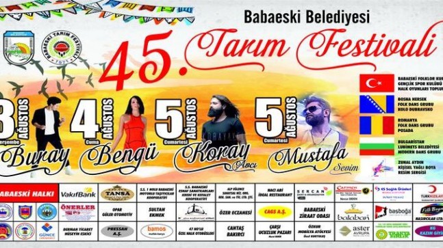 45. Babaeski Tarım Festivali İçin Geri Sayım Başladı