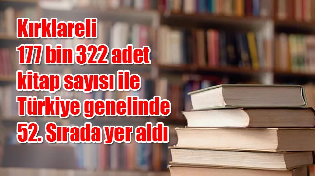 Kırklareli’nde 177 bin 322 kitap var