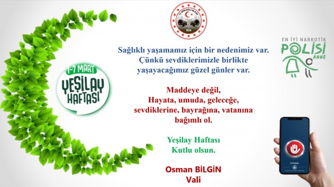 Vali Bilgin “Yeşilay Haftasını” kutladı