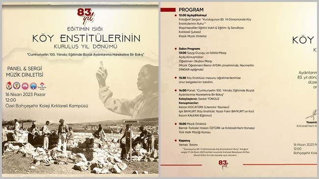 Köy enstitüleri için program