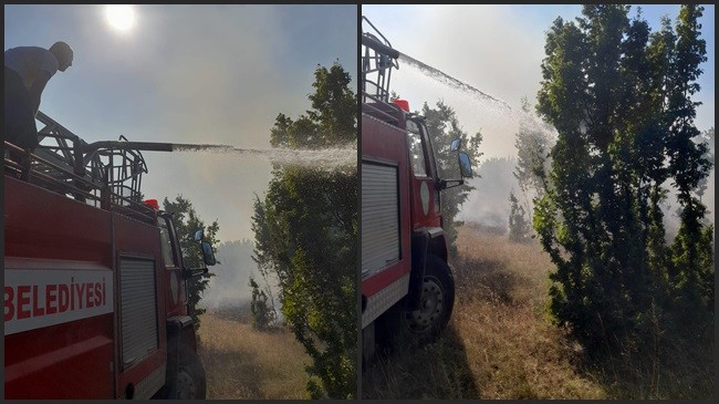 Geyikkaya bölgesinde yangına anında müdahale