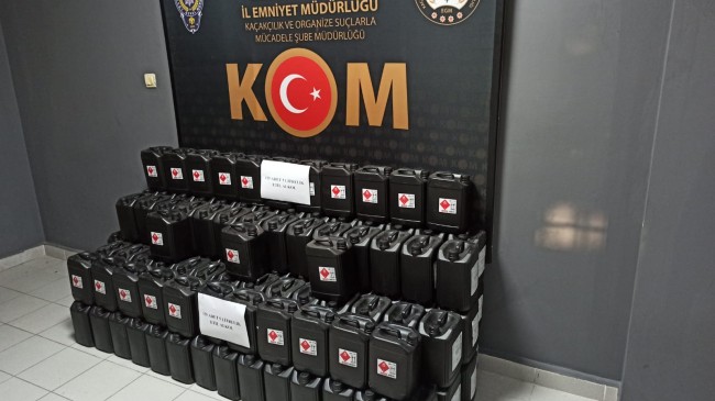 Yapılan aramada 775 litre Etil Alkol ele geçirildi