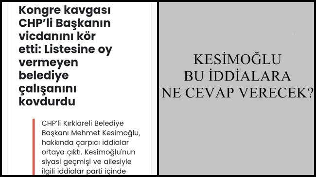 KESİMOĞLU BU İDDİALARA NE CEVAP VERECEK?