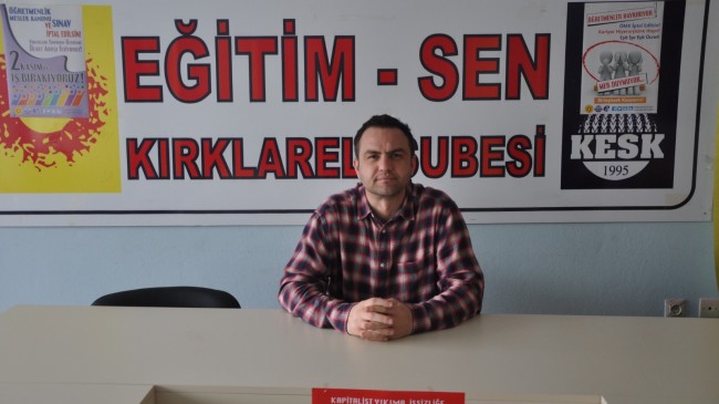 Eğitim Sen Kırklareli Şubesi basın açıklaması yaptı