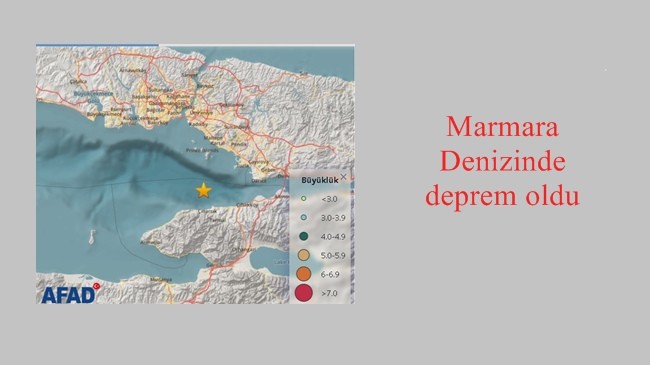Marmara Denizinde deprem oldu