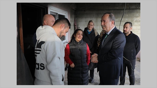 Evi yanan aileye Edirne Belediyesi destek verecek